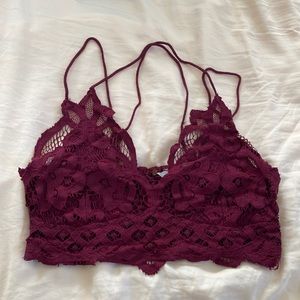 Burgundy Free People Bralette